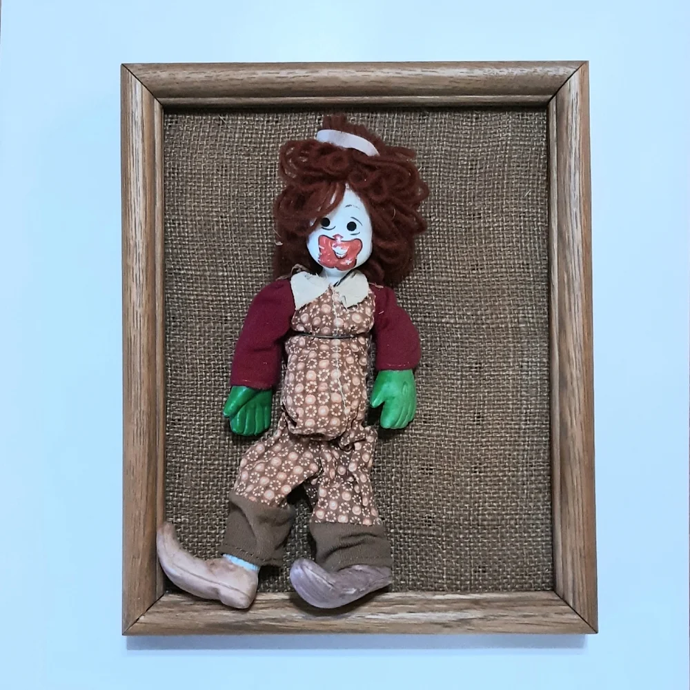 Clown Roadside Attraction Art 6 Wall hanging circus hobo train Hopper art